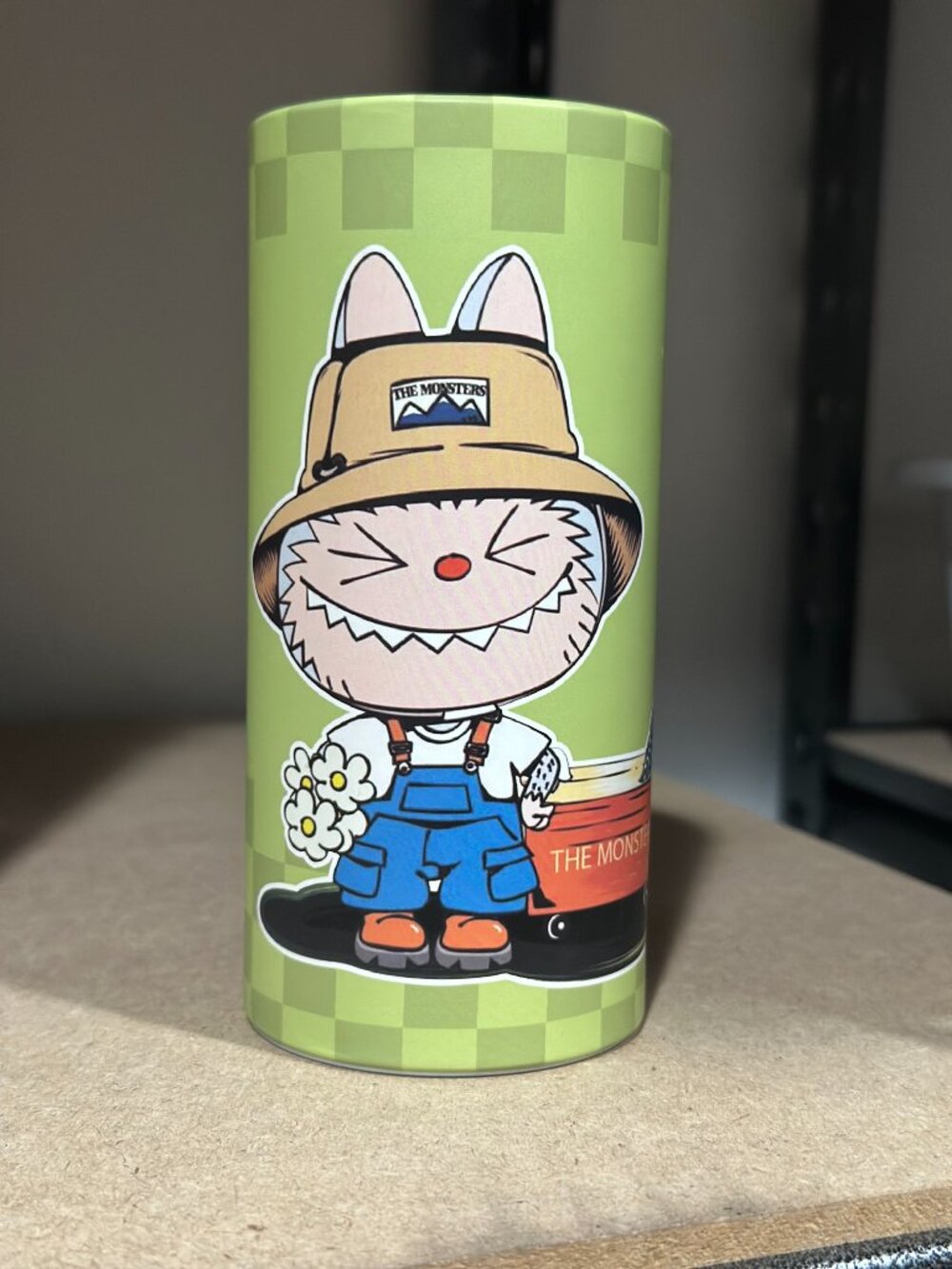 Labubu The Monsters Almost Hidden Tissue Box Green Cartoon Cylinder Tissues NEW